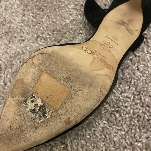 JIMMY CHOO D’Orsay Cutout Leather And Suede Heels In Black - Picture 6 of 8